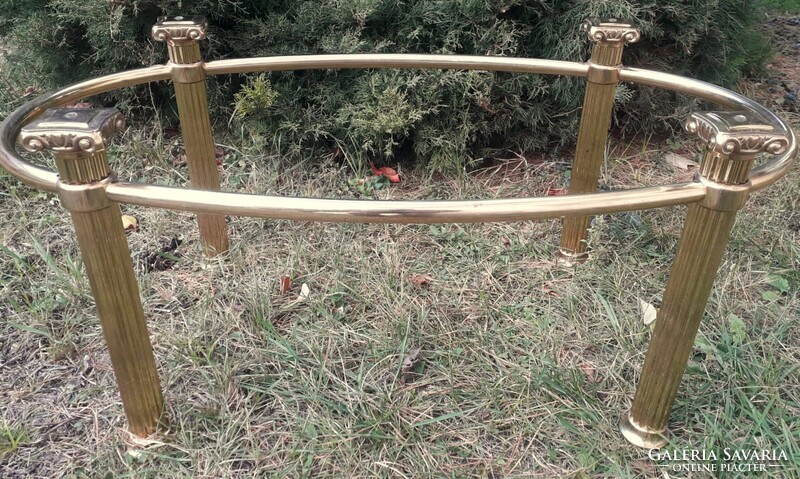 Hollywood Regency stíl asztal / Réz- üveg.