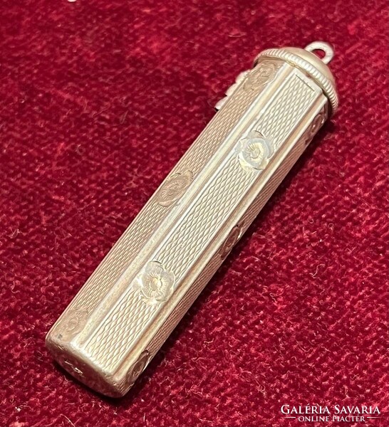 Art Deco ezüst rúzstartó 900/1000, háromszög 3 jellel, 1920-1940 közötti