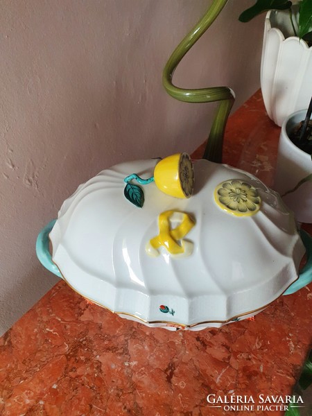 KIÁRUSÍTÁS!  Herendi pipacs mintás citromfogós leveses tál