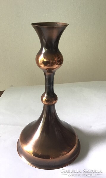 Vörösréz gyertyatartó. Iparművészeti Vállalat által zsűrizett.