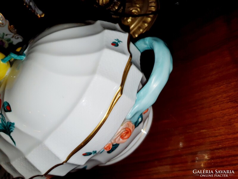 KIÁRUSÍTÁS!  Herendi pipacs mintás citromfogós leveses tál