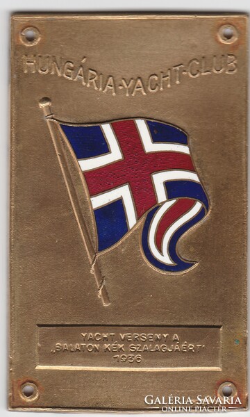 Hungária Jacht Club Kékszalag versenydíj 1936 plakett