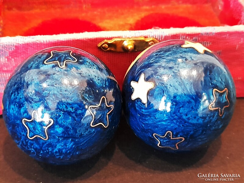 Régi kínai csilingelős tűzzománc csikung golyó készlet 1.- Ft-ról!!!