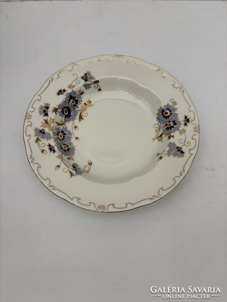 Zsolnay búzavirág mintás lapos és mély porcelán tányér