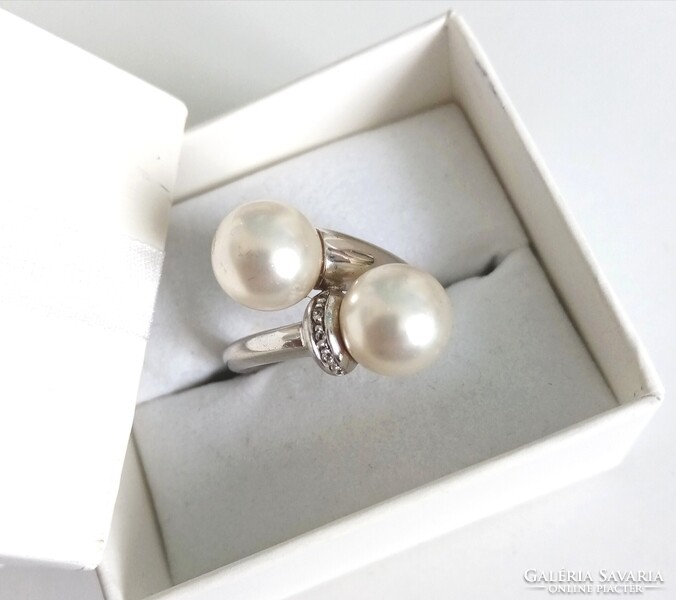 Alkalomra is! ezüst nagy gyöngyös gyűrű