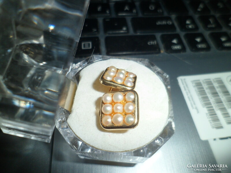 14K arany fülbevaló/ gyöngy