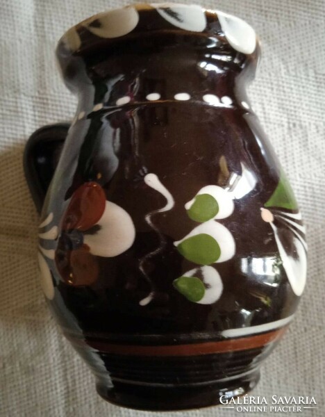 Traditional Hungarian Folk Pottery Vase, Vintage Peasant Flower