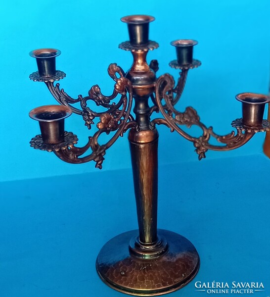 5 ágú réz gyertyatartó , képcsarokos