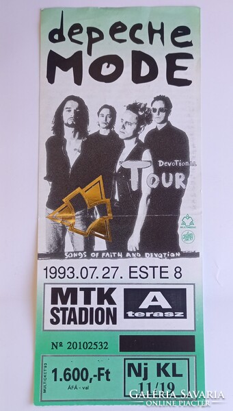 Depeche Mode 1993.  MTK Stadion koncertjegy