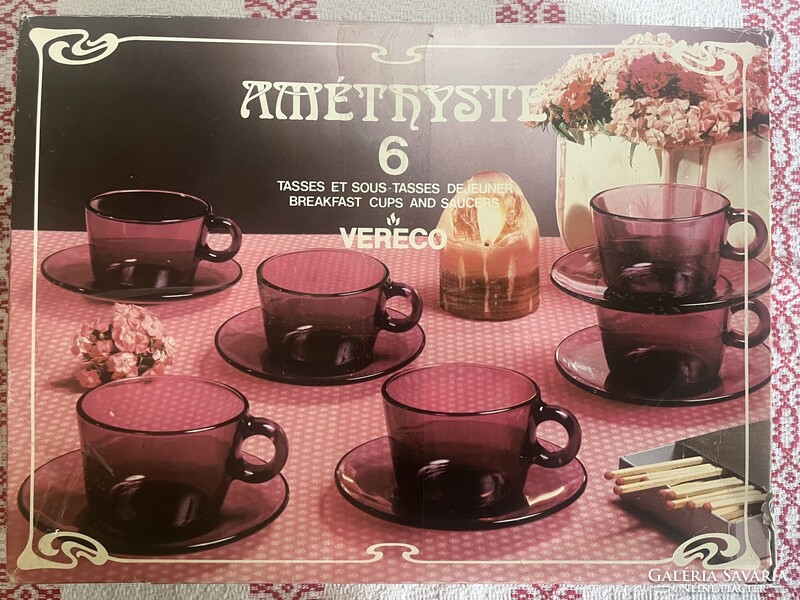 Lila hőálló csésze készlet