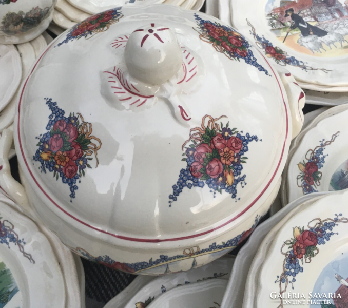 SARREGUEMINES-OBERNAI 7sz. ÉTKÉSZLET, teás keszlet