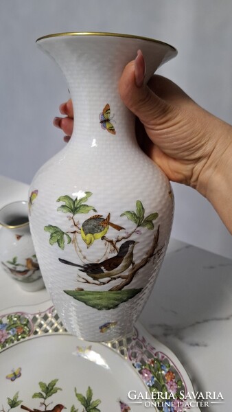 Herendi  porcelán Rothschild mintás vázák és fali tál egyben