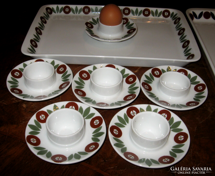 RETRO PORCELÁN TOJÁSTARTÓ KÉSZLET LAUFFER STACK SCHÖNWALD GERMANY