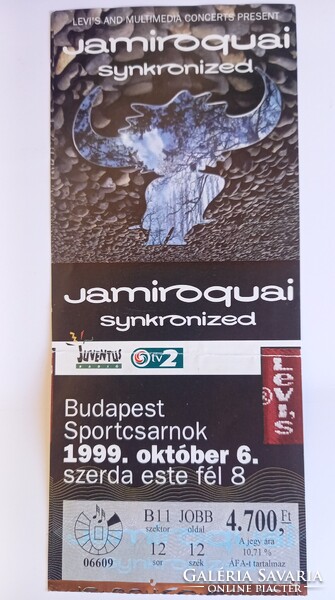Jamiroquai . 1999. Budapest Sportcsarnok koncerjegy