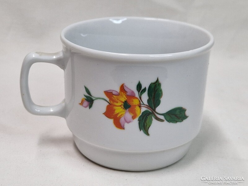 Régi Zsolnay virág mintás porcelán bögre hibátlan állapotban 8 cm. magas