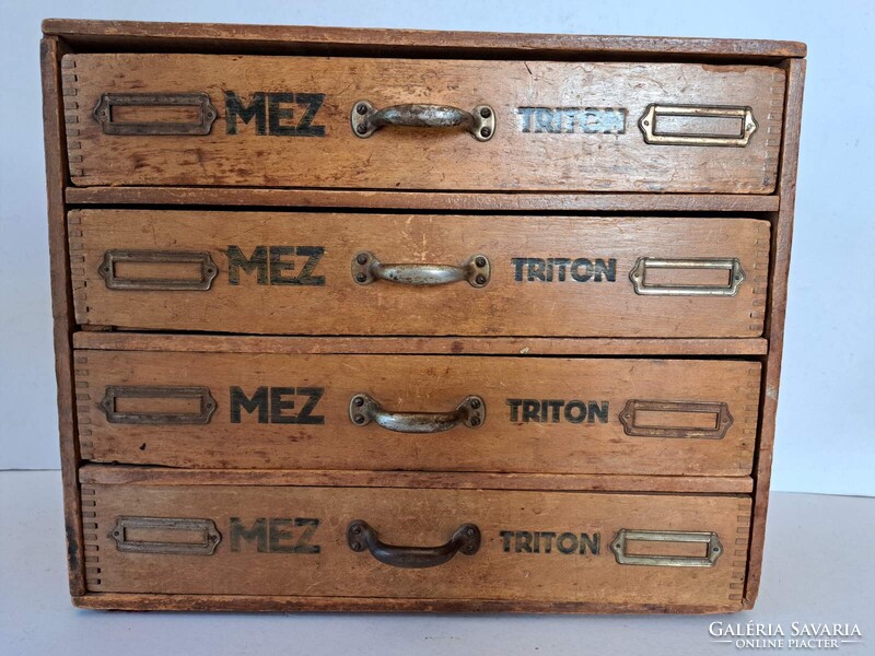RITKASÁG! Mezvater torpedo Mez Rt. fa cérnás doboz, kis szekrény, remek állapot, gyűjteményi darab