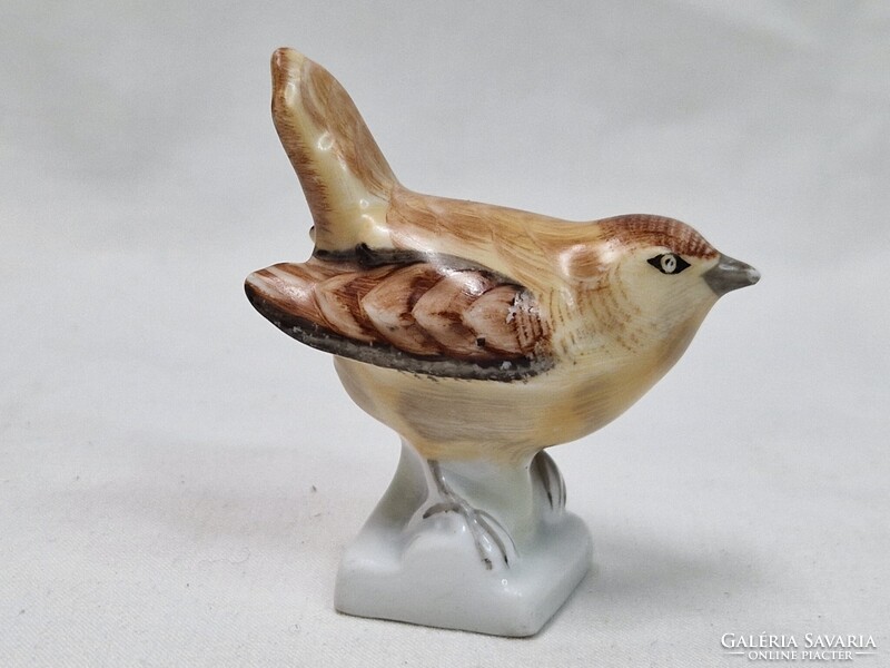 Ritkább Aquincumi porcelán madár gyönyörű kézi festéssel hibátlan állapotban 6,5 cm. magas