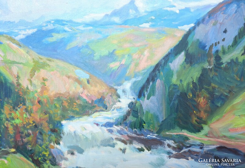 Fairy-tale Mountain Landscape with Creek 80x60 cm in Perfect Frame! Géza Zórád (1890-1969) - Nature