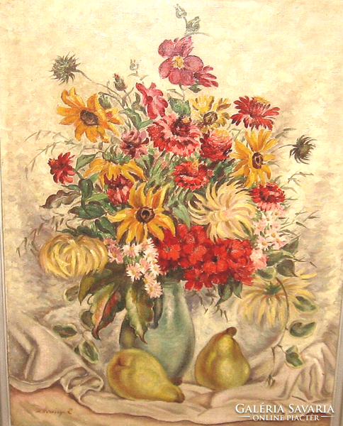 EREDETISÉG IGAZOLÁSSAL CSODÁS MERÉNYI RUDOLF  /1893- / VIRÁGCSENDÉLET