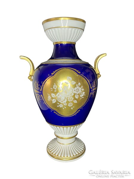 Hatalmas Wallendorfi füles váza aranyozott