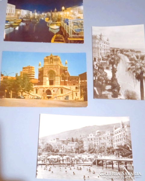 4 mint condition postcards of old and newer Opatija and Rijeka great for collectors