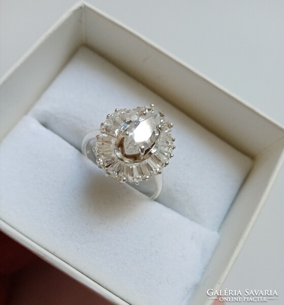 Gyönyörű jégvirág ezüst gyűrű