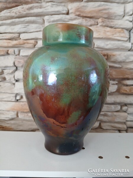 Zsolnay vase from 1ft! No minimum price! Circular seal! Flawless!