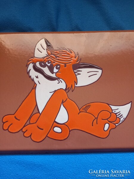 VUK a kisróka mesefigurás Retro zomànctàbla Tűzzománc Tábla Ritka!!!
