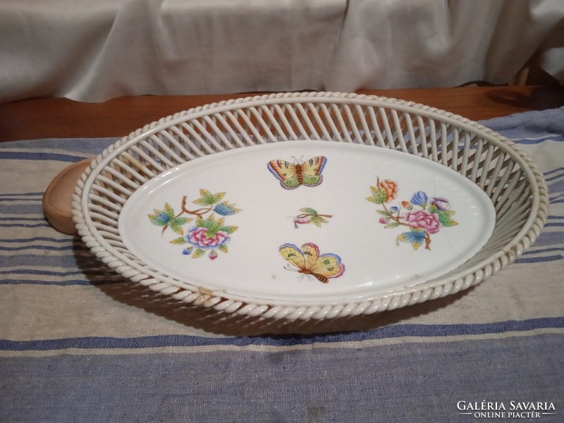 Herendi 28 cm long weaved porcelain tray