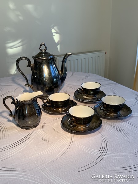 Ezüstözött Bavaria kávés készlet 4 személyes
