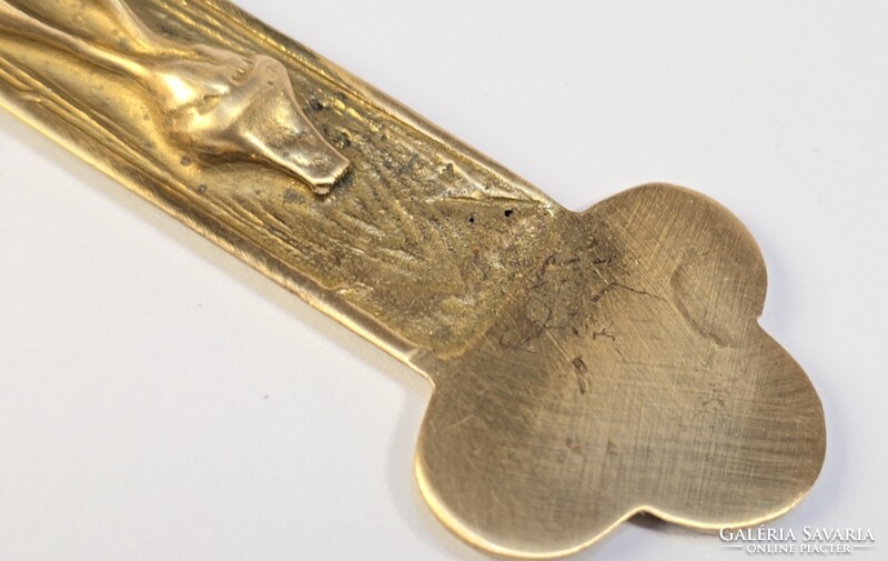 Vintage/régi katolikus aranyozott réz kereszt / feszület