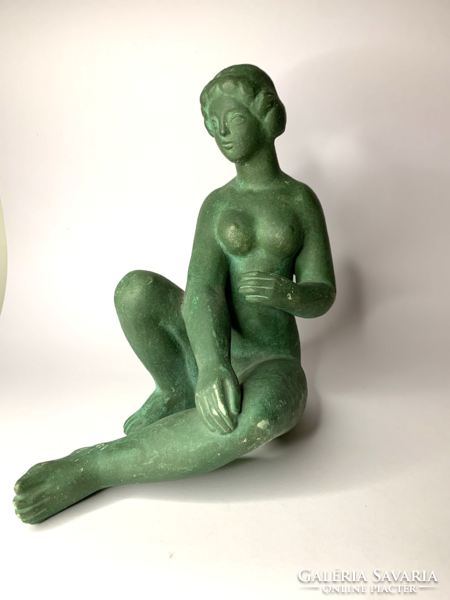 Ifj. Pál Mihály (1936 – 2023) bronz hatású kerámia női akt