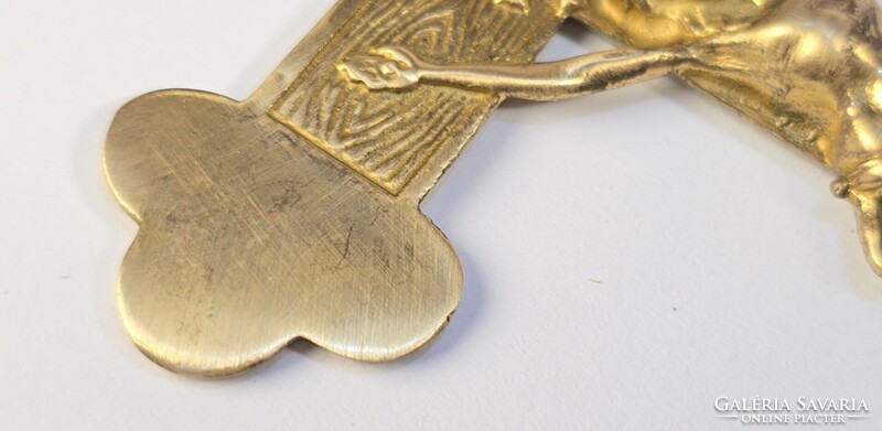 Vintage/régi katolikus aranyozott réz kereszt / feszület