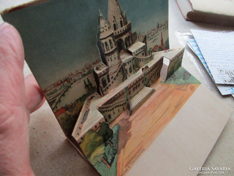 1958. Budapest Halászbástya kinyitható térbeli képeslap (117)