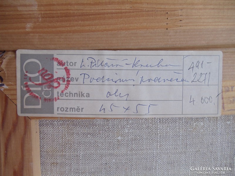 Libuše Pilařová-Kverková (1928- 2021 ) Tájkép cseh galériás etikettel