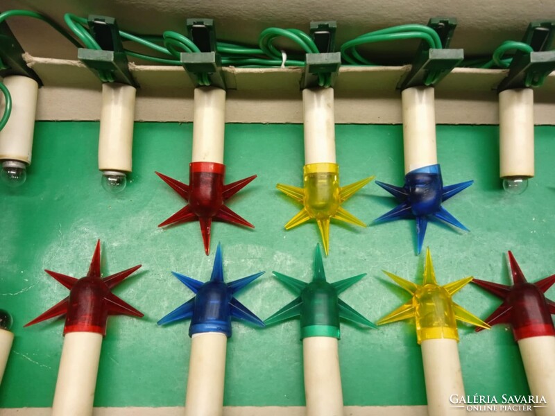 Régi, retró karácsonyfa égősor, izzósor  20 darabos,   --9--