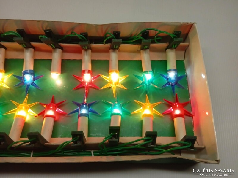 Régi, retró karácsonyfa égősor, izzósor  20 darabos,   --9--