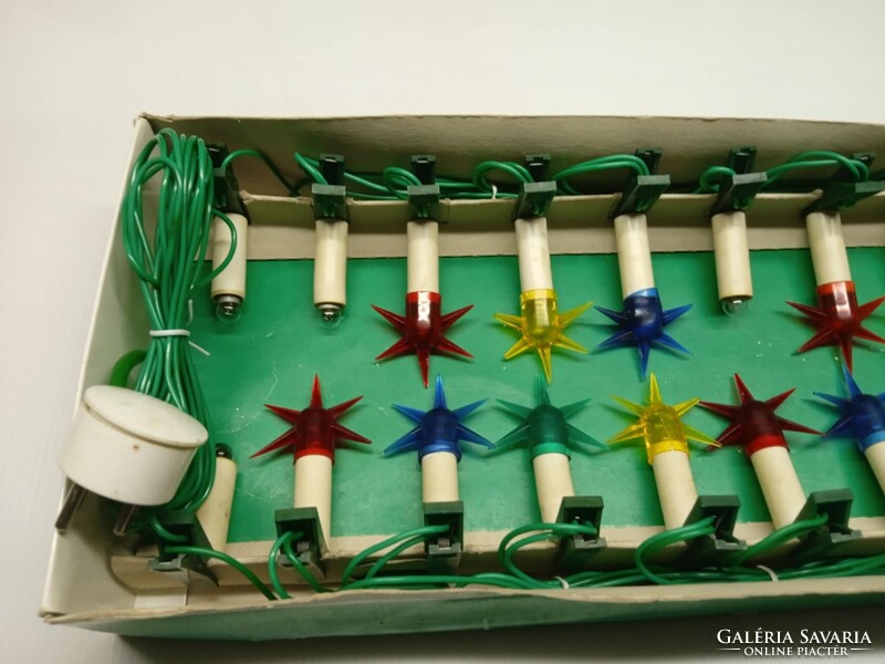 Régi, retró karácsonyfa égősor, izzósor  20 darabos,   --9--