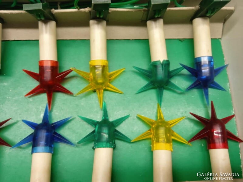 Régi, retró karácsonyfa égősor, izzósor  20 darabos,   --9--