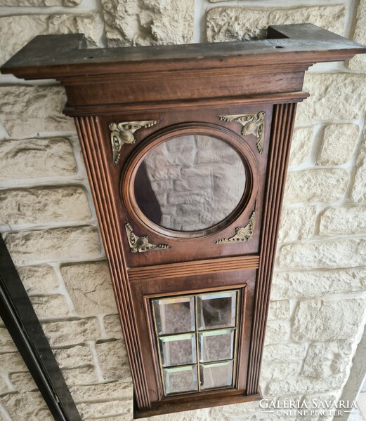 Szecessziós Art Deco falióra doboz,Fali vitrin szekrény kulcstartó lámpa tartó,Ereklye ,hàzi àldàs