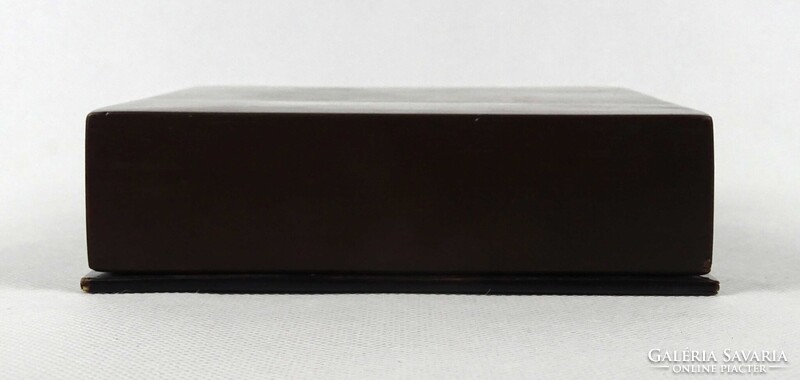 1Y171 Régi távol - keleti festett lakk doboz 15 x 15 cm