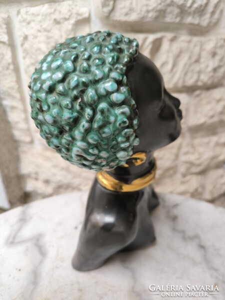 Art Deco színes Keràmia figura  ritka Ràhmer  Mària jelzett. Nem az Izsépi keràmia !!