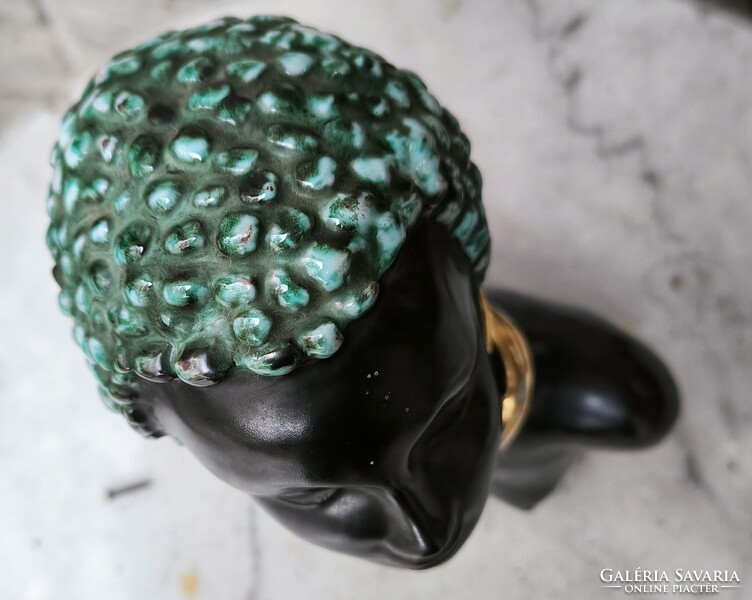 Art Deco színes Keràmia figura  ritka Ràhmer  Mària jelzett. Nem az Izsépi keràmia !!