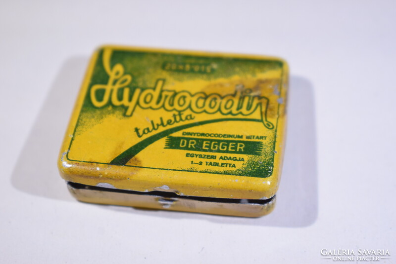 Hydrocodin tabletta , Dr. Egger gyógyszeres doboz , csomagolás retro