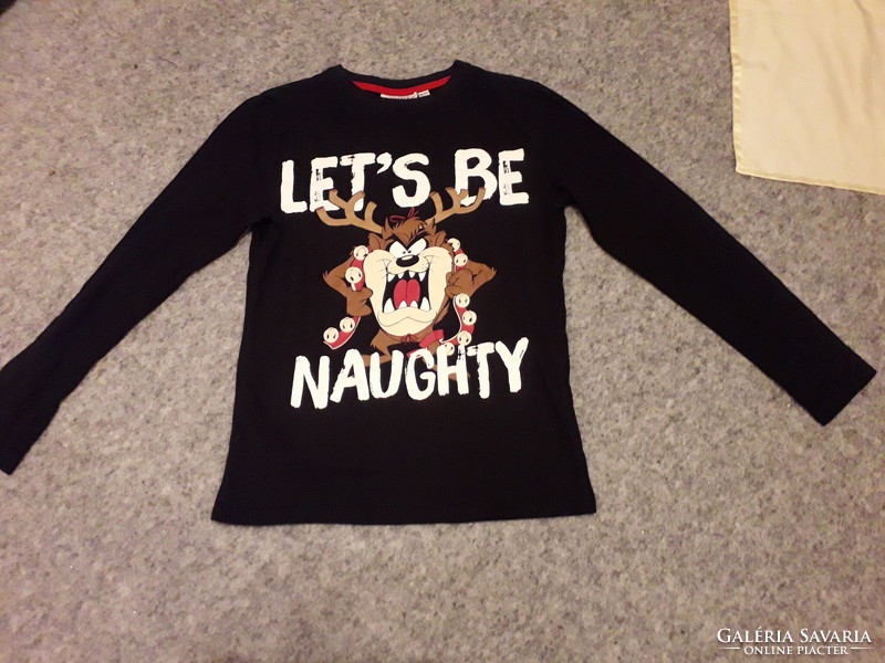 LOONEY TUNES fekete pamut hosszú ujjú pulóver póló 152 újszerű