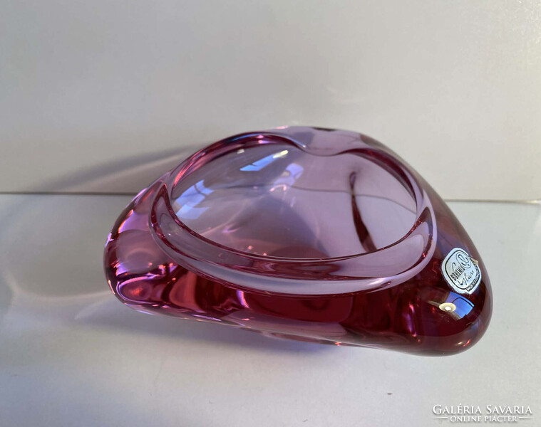 MILOSLAV KLINGER - CSEH ART GLASS- TÁLKA, DÍSZÜVEG, HAMUTARTÓ ('60-as ÉVEK)