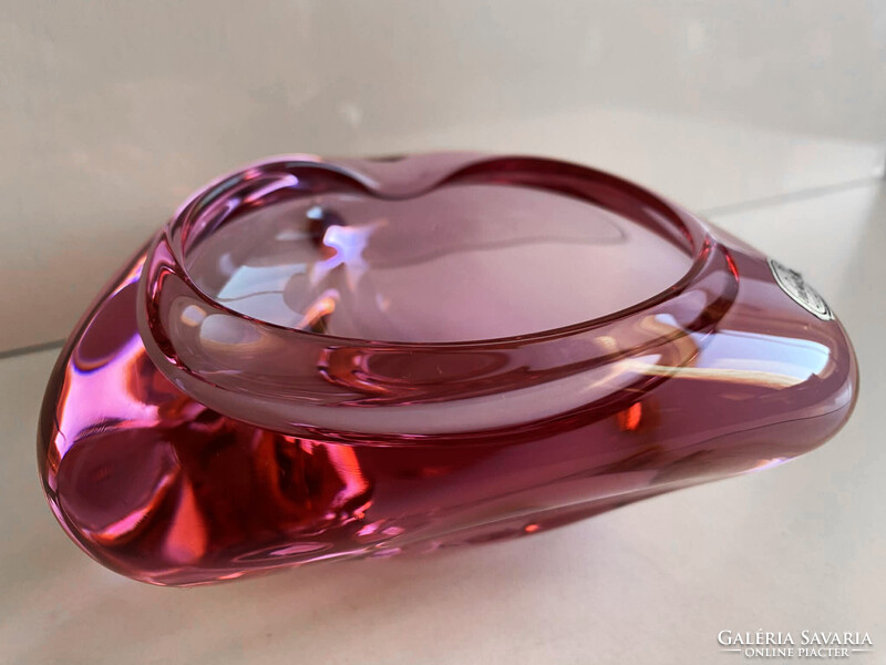 MILOSLAV KLINGER - CSEH ART GLASS- TÁLKA, DÍSZÜVEG, HAMUTARTÓ ('60-as ÉVEK)