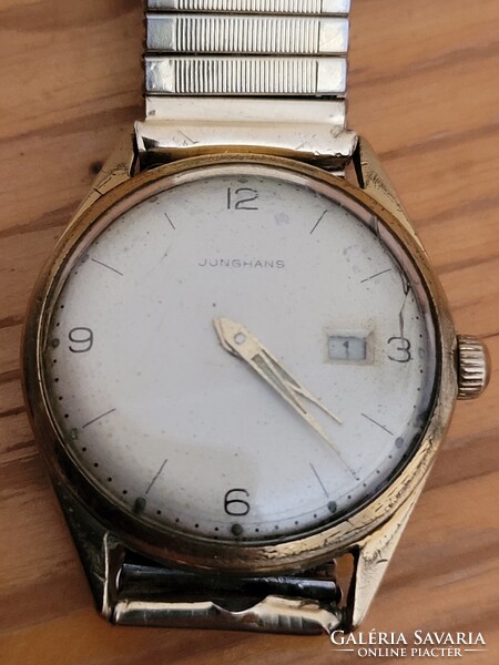 JUNGHANS 93S antik mechanikus kis méretű férfi karóra aranyozott tokos
