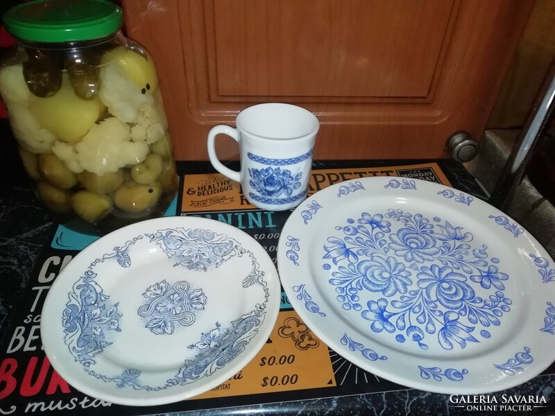 Blue patterned plates gift mug many auctions and promotions buy take away