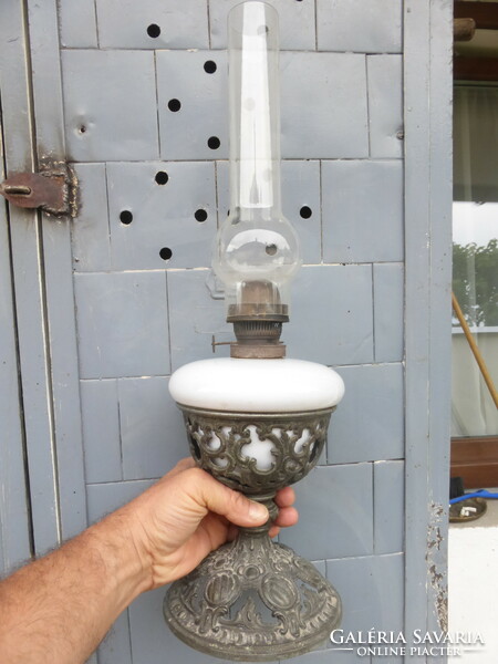 Antik petróleum lámpa - GYÖNYÖRŰ!